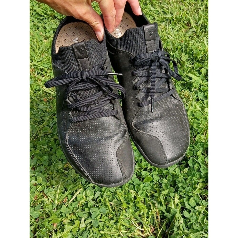 Vivobarefoot Primus Asana Leather Barefoot Shoes Black Zero Drop Minimalist 8 41